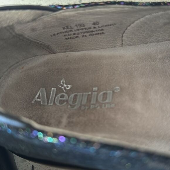 Alegria Women’s Sparkly Black Multi Colored Shoes Slip On Size EU40 / US 9.5-10 - Picture 6 of 12